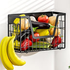 Magnetic Shelf for Fridge, Fruit Potato and Onion Storage Bins, Magnetic Spice Rack Shelves for Side of Refrigerator, Fruit Basket Magnetic Fridge Shelf Kitchen Pantry Storage Organizer