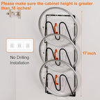 Durmmur 2 Pack Pot Lid Organizer Rack, 6-Tier Pot Lids Holder for Cabinet Door/Wall, No Drilling Adhesive Wall/Door Mounted Rustproof Pot and Pan Cover for Kitchen Storage, Classic Black