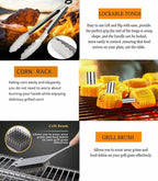 MUJUZE Grilling Accessories,Grill Utensils Set for Outdoor,Barbecue Tool Sets for Men,BBQ Accessories with Apron for Dad,Grill Tool Set,Grill Kit for Camping,Backyard
