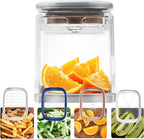 4-in-1 French Fry Cutter Potato Slicer with Container Manual Vegetable Chopper with 4 Blades Potato Cutter for Fries Apple Slicer & Onion Dicer