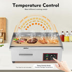 110V 3000W 22" Commercial Electric Countertop Griddle, Flat Top Grill Hot Plate BBQ Adjustable Thermostatic Control Electric Griddles Grill Stainless Steel Restaurant Grill for Kitchen