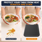 Silicone Trivet Mats 4 Heat Resistant Pot Holders Multipurpose Non-Slip Hot Pads for Kitchen Potholders, Drying mat, Jar Opener, Spoon Holder, Coaster.(Pitch Black)