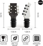 OTOTO Cork n' Roll Wine Stoppers – Set of 2, Bass & Guitar Shaped, Fun and Functional Wine Bottle Corks