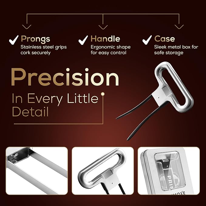 Christmas Stocking Stuffers for Men Ah So Two Prong Wine Opener & Bottle Opener Professional Stainless Steel Corkscrew Wine Bottle Opener Champagne & Travel Cork Puller Gift