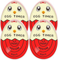 Lasubst Egg Timer for Boiling Eggs that Changes Color When Done, Red, Pack of 4