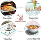 Non Stick Silicone Pastry Mat for Dough Rolling, Silicone Baking Mat with Measurement, Nonslip Fondant/Pie Crust Mat for Making Cookies Macarons Baking Tools Mint 32 x 24 Inch