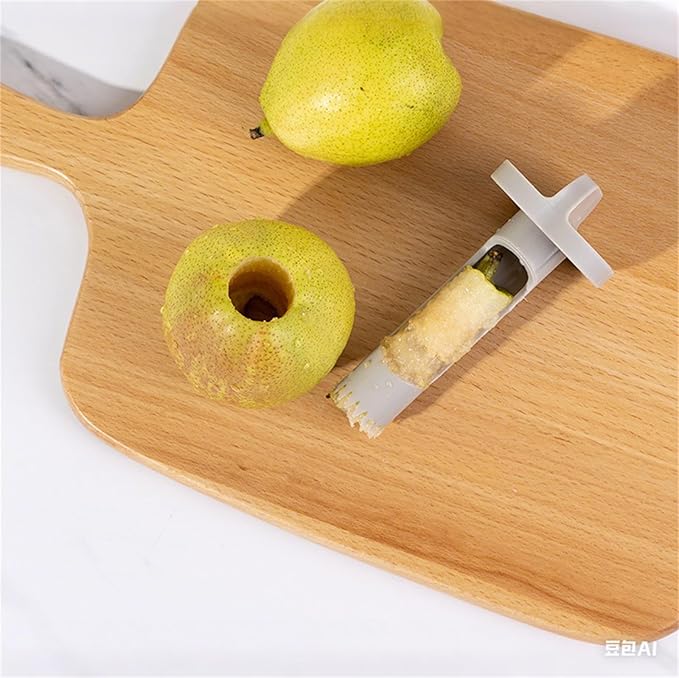 Pepper Corer, 2 in 1 Red Bell Pepper Seed Corer Remover Tool, Fruit & Vegetable Corers Quick Cave Tools for Jalapeno Cutter Deseeder, Off White+Green, 2 PCS