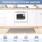 StepRite 4/5 Inch Thick Kitchen Mat Anti Fatigue Mat Kitchen Rugs Kitchen Decor Non-Slip, Stain & Water Resistant, Kitchen Mats Desk Mat for Kitchen, Office, Workshop, Khaki, 17'' x 39''