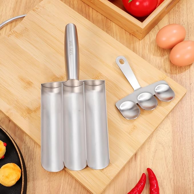 1 Set Stainless Steel Triple Row Meatball Maker Tool Efficient Meatball Mold for Cooking Versatile Kitchen Gadget for Shrimp Cookie Dough and Rice Balls