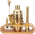 JNWINOG 12Pcs-Cocktail Shaker Set Stainless Steel Bartending Kit 18.6oz Cocktail Bar Set Cocktail Mix Drink Making Kit Professional Bar and Home Drink Bar Tools for Bartender(Gold, 12Pcs)
