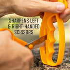 Smith’s JIFF-S 10-Sec Knife & Scissors Sharpener - Right & Left-Handed Scissors - Carbide Blades - Outdoor Sharpener for Pocket, Hunting, Fishing & Kitchen Knives - Handheld Pullover Sharpener
