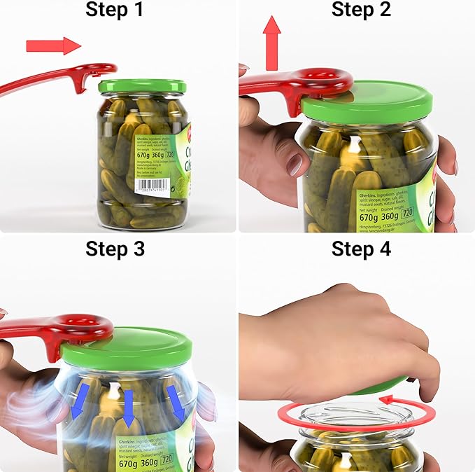 2 Pcs Readaeer Jar Opener for Weak Hand & Seniors with Arthritis (Red)