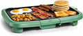 COOK WITH COLOR Electric Griddle 1200W, Nonstick Surface for Pancakes, Burgers, Eggs & More, Removable Temperature Control, Slide-Out Drip Tray, 10" x 16" Cooking Area, Dark Sage