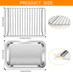 Replacement Tray for Hamilton Beach 2 Slice 31156 2 in 1 Toaster Oven, 12.6×9 IN Food Grade Stainless Steel Food Grade Toaster Oven Accessories Replacement Parts Wire Rack, Dishwasher Safe