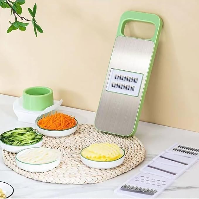 6-in-1 Vegetable Cutter, Mandoline Slicer for Kitchen, Vegetable Slicer Cutter with Multi Blade, Cheese Grater, kitchen gadgets (2pcs)