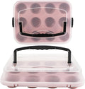 2-Pack Pink Cupcake Pan with Lid, 12-Cup Nonstick Cupcake Baking Pan with Handle for Easy Baking and Travel – Perfect Cupcake Pan for Parties, Birthdays, and Gifting