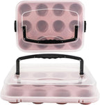 2-Pack Pink Cupcake Pan with Lid, 12-Cup Nonstick Cupcake Baking Pan with Handle for Easy Baking and Travel – Perfect Cupcake Pan for Parties, Birthdays, and Gifting