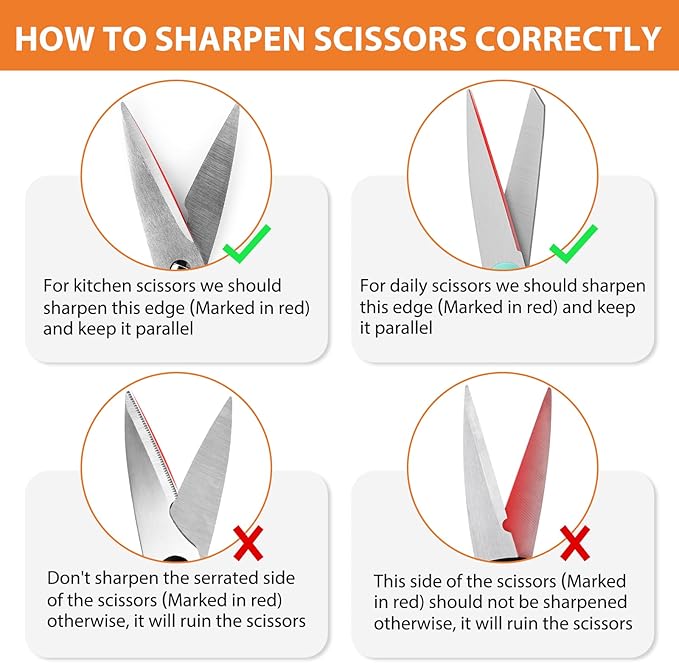 Longzon 6-in-1 Knife Sharpener 5 Stage with Cut-Resistant Glove, Manual Kitchen Tool for Straight & Serrated Knives, Quickly Sharpens Restores & Polishes Dull Blades Safe for Home Kitchen