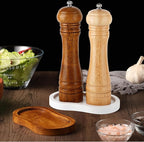 Salt and Pepper Wood Mill Tray, White colour Pepper Grinder Rest, Work Surface and Dining Table Protector (Pepper mill not included)
