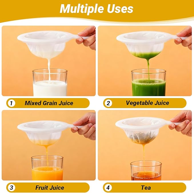 Ultra Fine Mesh Strainer with Handle, 200 Mesh, Plastic Juice Strainer, Small Colander for Kitchen, Nylon Fine Sieve for Soy/Nut Milk, Yogurt, Coffee, Honey, Wine, Food, Tea Leaf Filter, 1 Pack