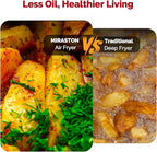 Air Fryer, 8.5QT Family Size Digital Air Fryers, BPA-Free, Smart Touchscreen with 8-Preset, Air Frying, Reheat Leftovers, Party Food, Fast Cooking, Dishwasher-Safe, Stainless Steel