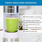 Kenmore Single Serve Coffee Maker – Compatible with Keurig K‑Cup Pods & Ground Coffee, One Cup Brewer, 6–12 Oz Brew Sizes, Travel Mug Friendly, Auto Shut‑Off, Hot & Iced Maquina de cafe, White