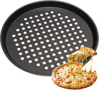 10 Inch Round Pizza Pan with Holes, Carbon Steel Pizza Pans fo Frozen & Homemade Pizza, Nonstick Pizza Tray for Oven