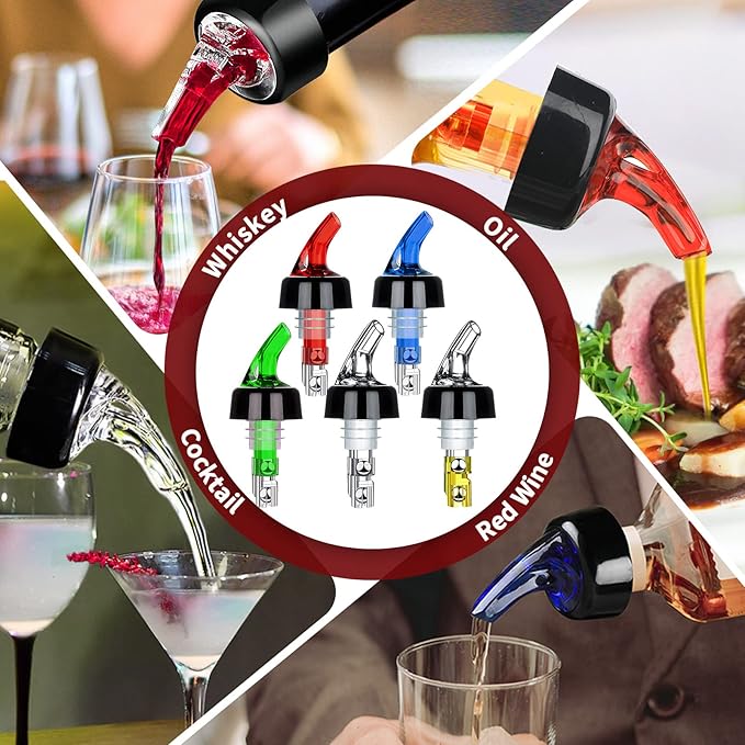 SuproBarware Automatic Measured Bottle Pourer Liquor Bottle Pourer Quick Shot Dispenser 1oz Liquor Pour Spout for Alcohol,Wine,Spirits, Home Bar Kitchen Tools 50 Pack