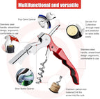 12 Pieces wine key wine opener Professional Waiter Corkscrews Stainless bottle opener Fold Serrated Foil Cutter Key for Family, Company Party,Bars,Restaurants(red)