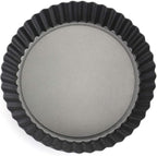 Tosnail 2 Pack Deep Tart Pan, 9.5" x 2" Quiche Pie Pan with Removable Loose Bottom, Fluted Baking Pan