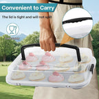 2-Pack Cupcake Pan with Lid, 12-Cup Nonstick Muffin Pan with Handle – Cupcake Carrier for Baking & Transporting, Perfect for Party, Holiday, Gathering