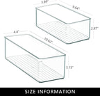8 PACK Drawer Organizer Bins Bathroom Deep Drawer Organizer Tray for Cutlery Vanity Make-up, Clear Stackable Storage Bins for Kitchen Cabinet Closet Counter Organization and Storage