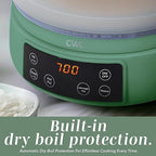 COOK WITH COLOR 3L Glass Mini Low Carb Rice Cooker – Holds 2 Cups Raw/Makes 6 Cups Cooked with Auto Lift Filter Basket, Hotpot & Steamer for Rice, Grains, Digital Panel with Keep Warm, Dark Sage
