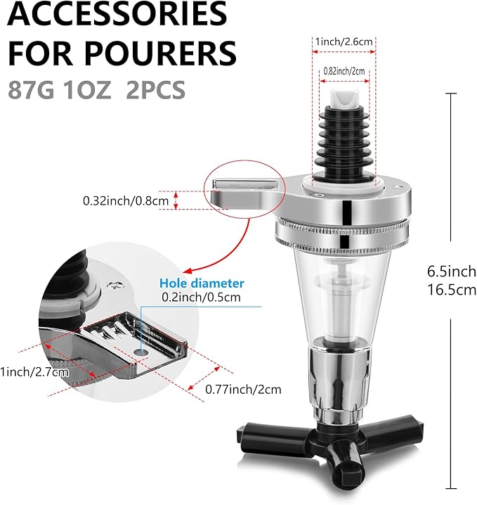1 oz Replacement Nozzle Shot Dispenser Fit for Wine Racks Pub Dispenser Drink Spirit Wine Cocktail Pourers Bar Tool 30ml accessory part (2, 30ML)