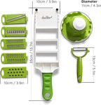 5 In 1 Handheld Vegetable Slicer & Grater - With Mandolin Blade & Peeler, All-in-one, Shredder, Grater, Zester and More - From Jean Patrique