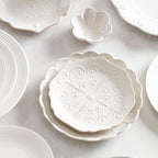 Lenox 893544 French Perle Scallop 4-Piece Accent Plate Set, Matte, Off-White