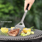 BBQ Grilling Tools Set,12pcs Grilling Accessories Kit for Men Gift, BBQ Grill Utensils Gift Kit with Storage Bucket BBQ Tools Grill Tools Set for Outdoor Grill (Black)