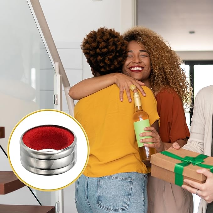 PATIKIL 4 Pcs Wine Bottle Collars, Stainless Steel & Velvet Felt Bottle Drip Ring Anti-overflow Wine Drip Catcher Accessories for Kitchen Bar Party Beverage, Black/Red (Ordinary&Flannel)