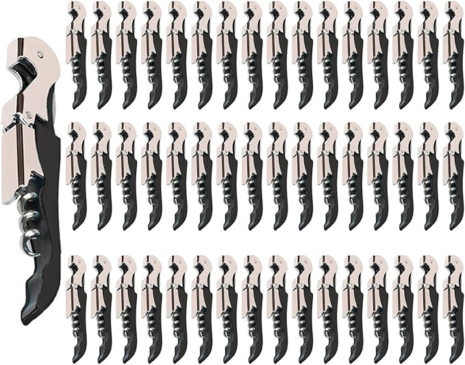Kit-Home Professional Waiter Corkscrew Wine Openers Set (50 PCS),Upgraded with Heavy Duty Stainless Steel Hinges Wine Key for Restaurant Waiters, Sommelier, Bartenders