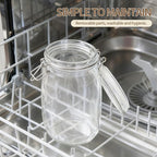 1 Gallon Glass Food Storage Jars with Airtight Lids, Set of 2 – Clear Preserving Seal Wire Clip Fastening Canisters for Kitchen Canning, Flour, Cereal, Pasta, Sugar, Beans, Pickling Jars (1gallon*2)