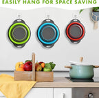 Silicone Collapsible Colander Sink Colander Collapsible Camping Versatile Collapsible Strainer Sink strainer basket over Sink Strainer (Red Green Blue)