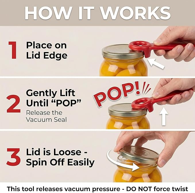 Jar Opener Jar Key,Easy Grip Jar Lid Opener Plastic Jar Opener for Weak Hands,Elderly, Children