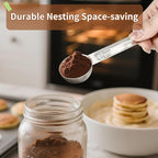 Measuring Cups and Spoons Set (8 Piece), Stainless Steel Measuring，4 Spoons, 4 Cups, Metal Measuring Cups for Cooking & Baking
