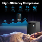 roomwell E-Star 3.3 Cu Ft Mini Fridge without Freezer - AUTO DEFROST, Reversible Single Door, Glass Shelf Refrigerator - A Space-Saving Marvel for Your Bedroom, Dorm, and Office