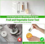 2 PCS Red Bell Pepper Seed Corer-multifunctional Fruit and Vegetable Core Remover Tool Stainless Steel Kitchen Gadgets for Pepper Pineapple Pear Apple Corer Vegetables Fruit
