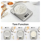 Ultrean Food Scale, 33lb Digital Kitchen Scale for Food Ounces Grams, 304 Stainless Steel, Type-C Charging and Batteries, Perfect for Meal Prep, Cooking, and Baking