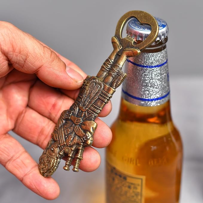 Beer Bottle Opener Scottish Highland Bagpipe ，Cool Bottle Opener for Bar Tool, Soda and Beer Cap Remover, Cool & Fun Gadget