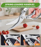 Poultry Shears – Heavy Duty Kitchen Shears & Multipurpose Kitchen Scissors for Meat, Chicken, Fish & Vegetables, High Carbon Stainless Steel, Safety Lock, Dishwasher Safe