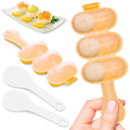 Rice Ball Mold Set – 2 Pack Easy Rice Ball Maker Mold, Sushi & Onigiri Maker with Paddle Spoon for Temari Sushi, Yaki-Onigiri, Omusubi – Three-Ball Molds for Bento, Snacks & Creative Meal Presentation