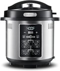 Gourmia GPA2060 One-Lid Pressure Cooker + Air Fryer With 15 One-Touch Cooking Functions - 6-Quart Nonstick Cooking Pot, Air Fry Basket, Multi-purpose Rack, Measuring Cup
